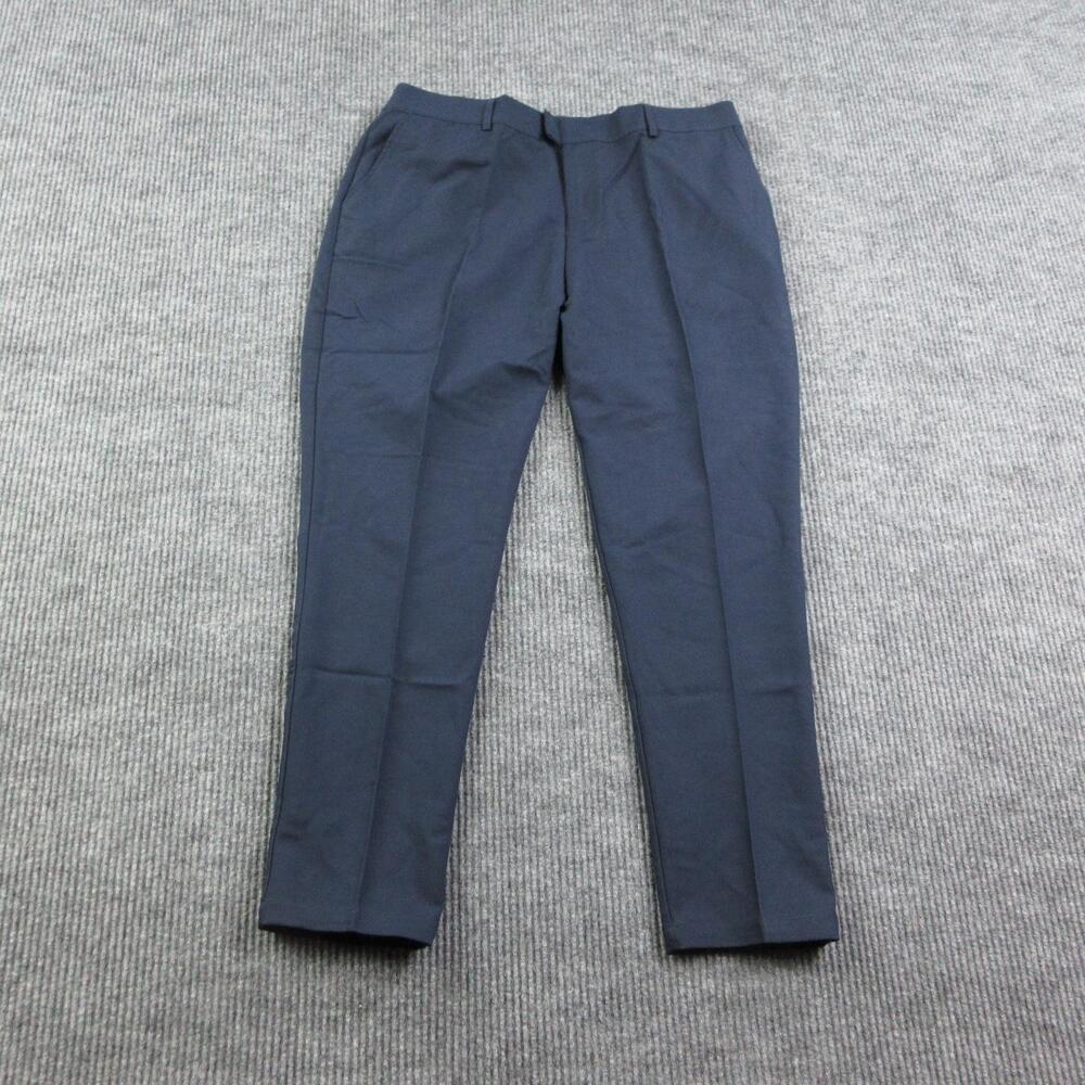 Legend Pants Mens 34 Navy Dress Pants Slim Tapered Polyester Blend 35x28* NWT